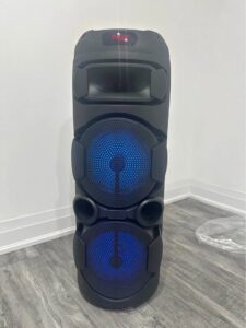 Portable 8” Double Speaker with Wireless Mic Rechargeable Speaker