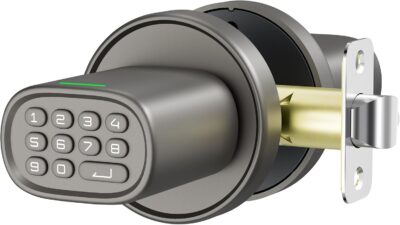 ThorBolt Door Knob with Keypad Lock Privacy Keyless Electric Coded Indoor Interior Locking Door Knob for Bedroom M1 Titanium