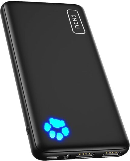NIU Power Bank, USB C in&Out Slimmest 10000mAh Portable Charger, Triple 3A High-Speed Charge External Battery Pack, Flashlight Phone Charger for iPhone 16 15 14 13 12