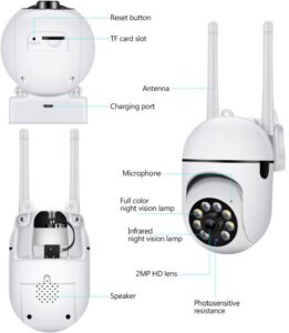 Indoor Security Camera 1080P, Security Security Camera Outdoor Indoor, HD Night Vision,Twoway Dialogue,Motion Tracking, Pet Camera for Home Shop - Image 2