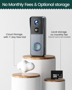 Wireless Video Doorbell Camera with Chime, 1080P HD Smart Video Doorbell, - Image 2