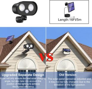 Solar Motion Sensor Light Outdoor, IP65 Waterproof Solar Security Light - Image 3