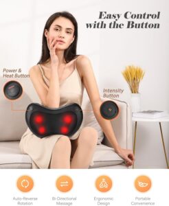 Shiatsu Neck Back Massager Pillow with Heat - Image 2