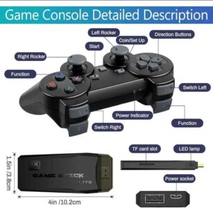 Retro Game Console - Wireless Retro Game Stick, Revisit Video Games with Built-in 20000+ Games