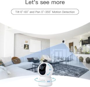 360° View 2K Pet Camera with Phone App 2 Pack, Indoor Security Camera, Baby Monitor, Motion Tracking, Pan/Tilt, Night Vision, Two-Way Audio, Works with Alexa, 2.4G WiFi Only (P2T 2PC) - Image 5