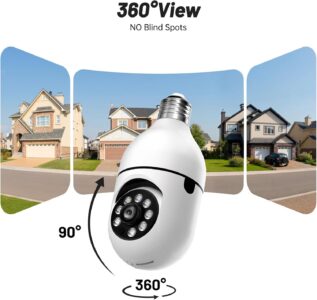 Light Bulb Security Camera, 2.4G 5GHz WiFi Security Cameras Wireless Outdoor Indoor, 2K Bulb Cameras for Home Security Outside, Motion Detection Alarm, Two Way Talk, Color Night Vision 2 Pack - Image 2