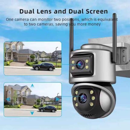 Outdoor Rotating Camera Double Lens UHD WiFi Camera
