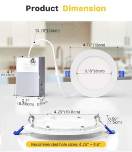 4-Inch LED Recessed Pot Light with Junction Box – 3CCT – White – Firm Price - Image 2