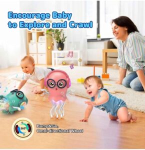 Dancing Jellyfish Toy, Crawling Jellyfish Tummy Time Toy,Magic Dancing Music Crawling Toy - Image 4