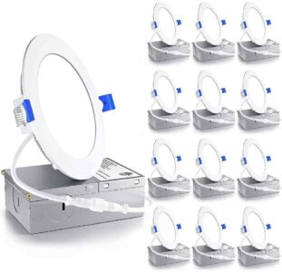 4-Inch LED Recessed Pot Light with Junction Box – 3CCT – White – Firm Price