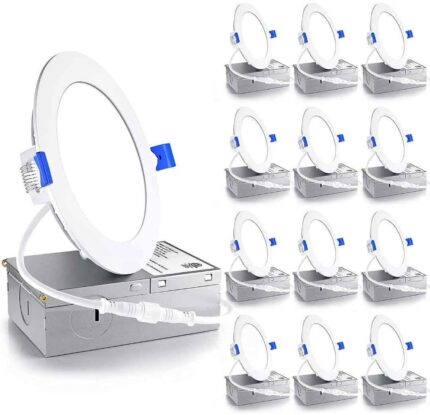 4-Inch LED Recessed Pot Light with Junction Box – 3CCT – White – Firm Price