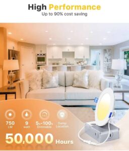 4-Inch LED Recessed Pot Light with Junction Box – 3CCT – White – Firm Price - Image 4