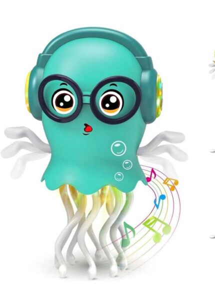 Dancing Jellyfish Toy, Crawling Jellyfish Tummy Time Toy,Magic Dancing Music Crawling Toy