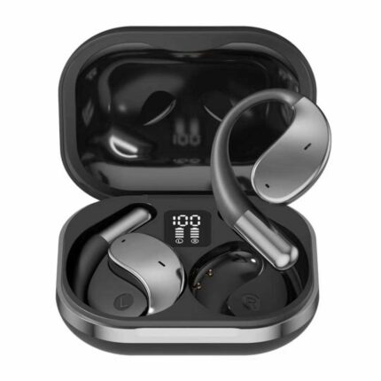 Q92 Portable Open Ear True Wireless Earbuds HI-FI Stereo Sound Digital Display Noise Cancelling Sports Earphones Hanging Feature