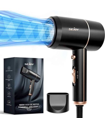 Hair Dryer, 1800W Professional Ionic Blow Dryer for Women, Lightweight Portable Travel Hairdryer