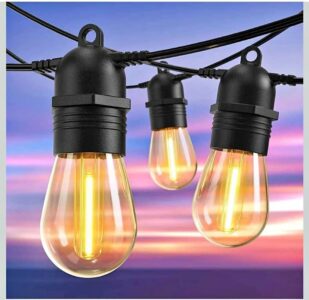 53FT Outdoor String Lights, Waterproof Shatterproof Patio Lights String Outdoor with 15+1 Bulbs