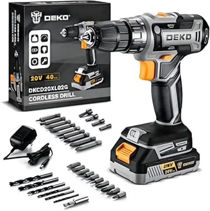 DEKOPRO 20V Cordless Drill Set with Battery & Charger