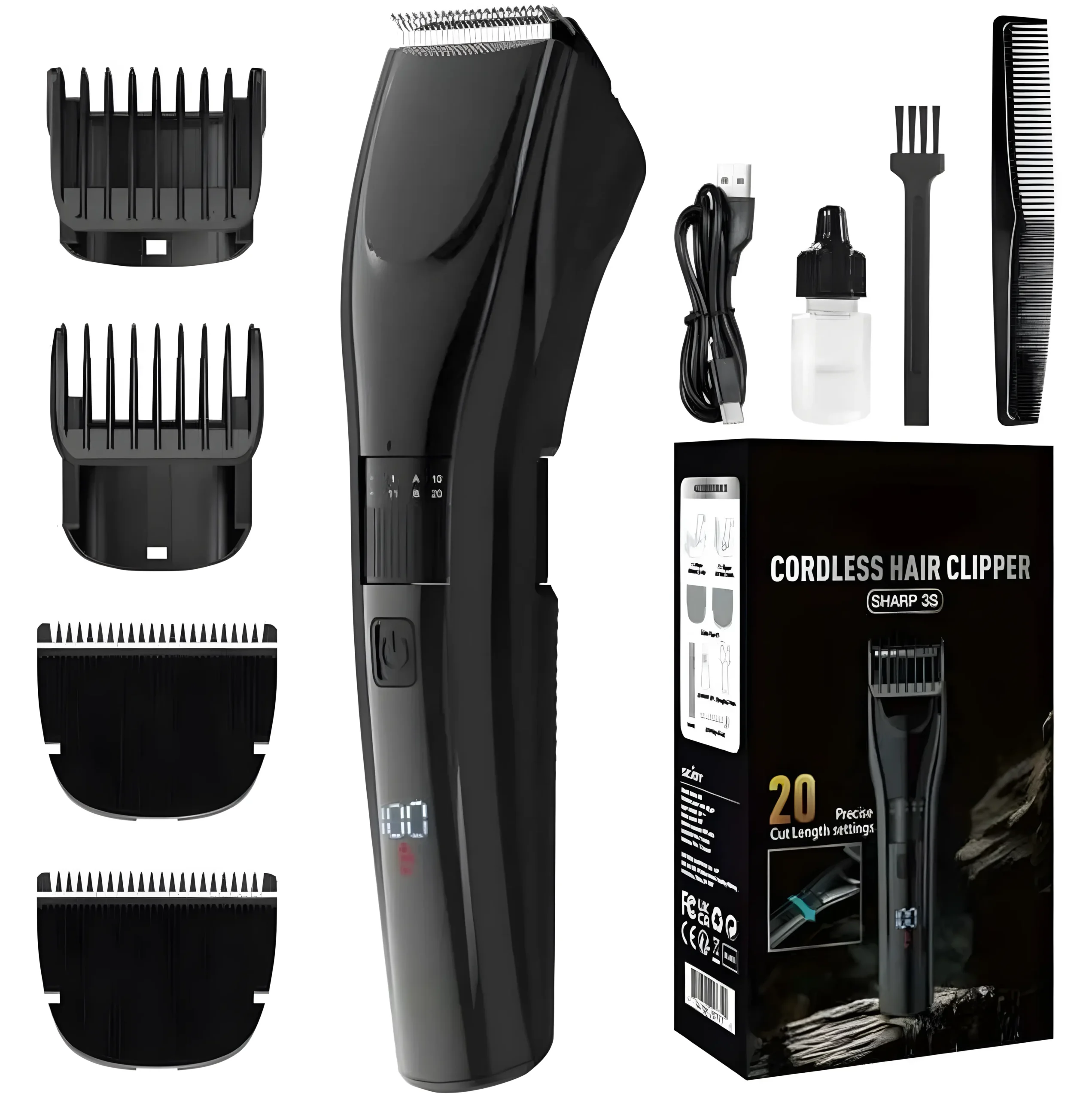 Cordless Hair Clippers for Men – USB-C Rechargeable Beard & Hair Trimmer
