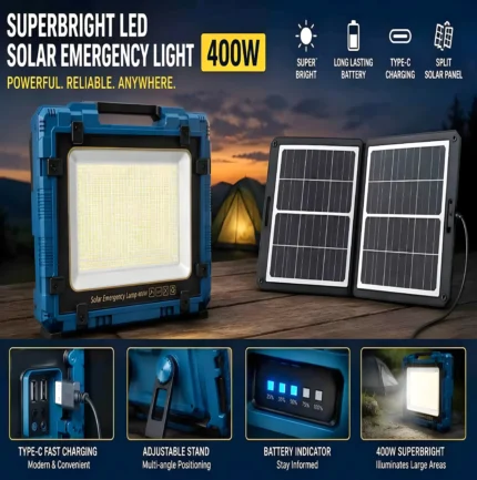 Solar Light Superbright 400W Emergency Light